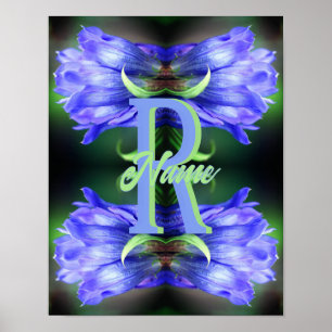 Póster Monograma personalizado inicial nombre Gentian art