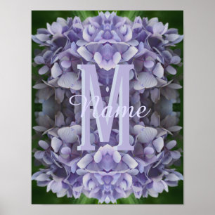 Póster Monograma Personalizado Tu Nombre Inicial Flor de 