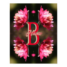 Monograma Personalizado Tu Nombre Inicial Flor Roj