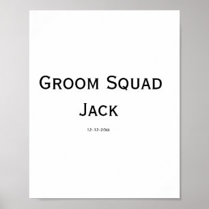 Póster monograma simple personalizado añada su nombre bod