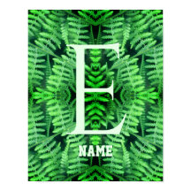 Monograma tus helechos verdes iniciales personaliz