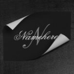 Póster Monograma único personalizado de nombre blanco y n<br><div class="desc">Diseño de monograma único personalizado en blanco y negro para cualquier persona.</div>