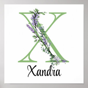 Póster Monograma X Lavanda Eucalyptus Poster vivero