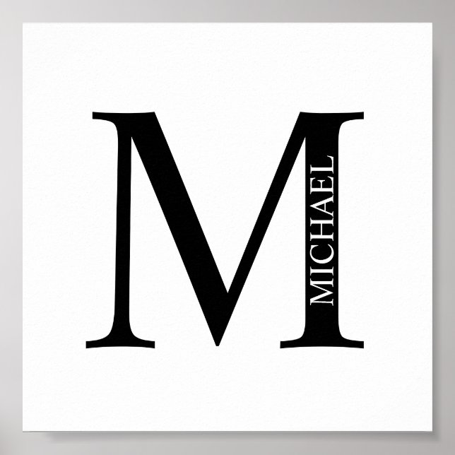 Póster Monograma y Poster de nombres personalizados (Frente)