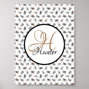 Póster Monogramación de Cachorros de Fútbol Deportivo