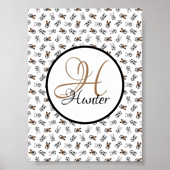 Póster Monogramación de Cachorros de Fútbol Deportivo (Frente)