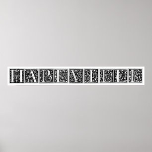 Póster Monogramas Florales Vintage