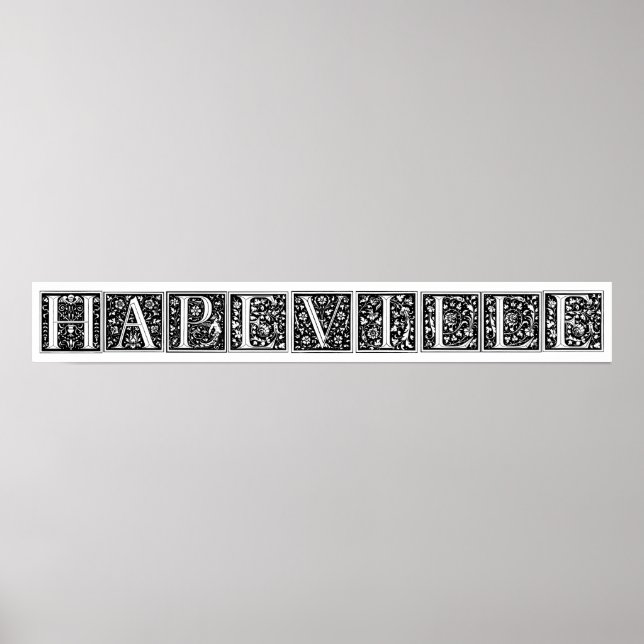 Póster Monogramas Florales Vintage (Frente)