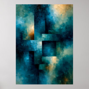 Póster Monolito Azure Shibui Texturizado de Inspiración J