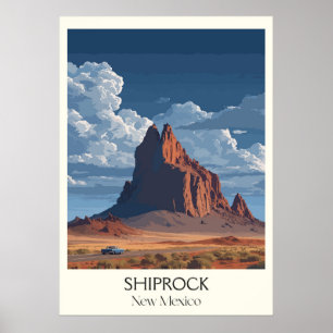 Póster Monolito del desierto Shiprock Nuevo México
