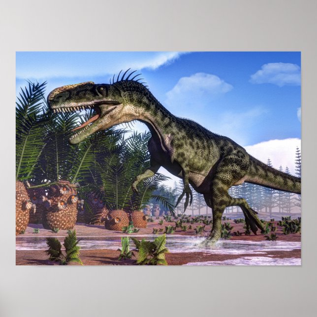 Póster Monolophosauro dinosaurio - 3D renderizado (Frente)