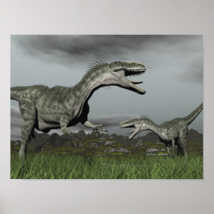Póster Monolophosaurus que ruge - 3D rinden
