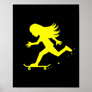 Póster Monopatín Monopatista Adolescente Joven Chica Pati