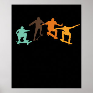 Póster Monopatín Retro Monopatín Skateboard Skater
