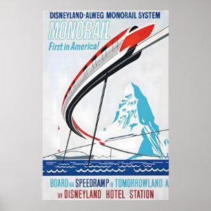 Póster Monorail Americano Tren Viaje Paso De Montaña USA