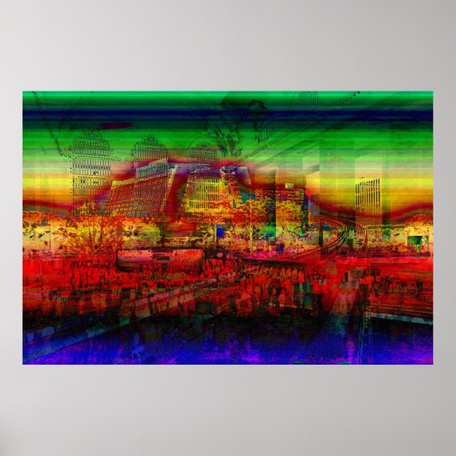 Póster Monorraíl al Hotel Contemporáneo y estación de tre (Frente)