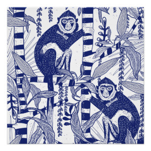 Póster Monos en la selva