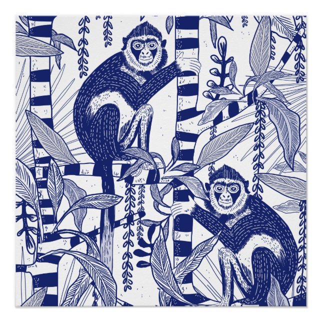 Póster Monos en la selva (Anverso)