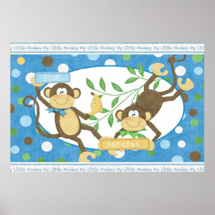 Póster Monos Mural Poster Bebé Niños de enfermería Sala