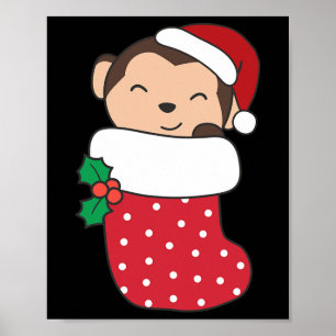 Póster Monos Pequeños En Acciones De Navidades Para Navid