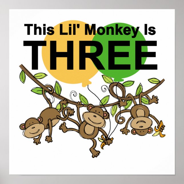 Póster Monos que cambian camisetas y regalos de tercer cu (Frente)