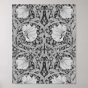 Póster Monotone gris impermeable, William Morris