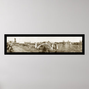 Póster Monroe Bridge Spokane Photo 1911