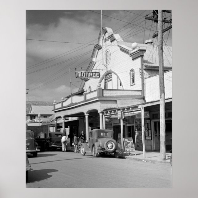 Póster Monroe Cafe, Key West, 1930s (Frente)