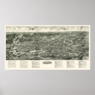 Póster Monroe, Mapa Panorámico de Nueva York - 1923