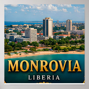 Póster Monrovia Costa Atlántica y Patrimonio Liberiano