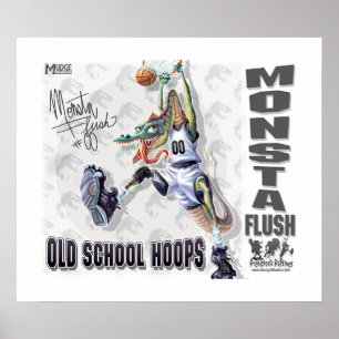 Póster Monsta Flush Dinosaur Basketball