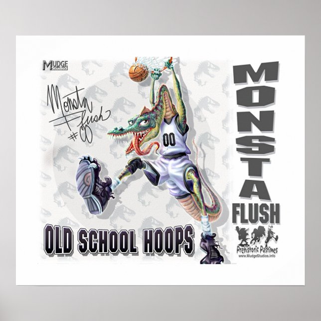 Póster Monsta Flush Dinosaur Basketball (Frente)