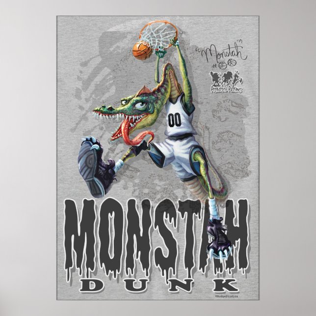 Póster Monstah Dunk Dinosaur Basketball (Frente)
