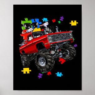 Póster Monster Camión Autismo Conciencia Rompecabezas Niñ