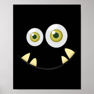 Póster Monster Face Halloween Disstume Idea Triste