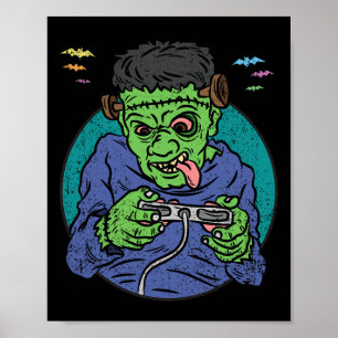Póster Monster Halloween Costume Gaming Video-juego de co