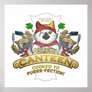 Póster Monster Hunter Palico Cat Meowscular Chef