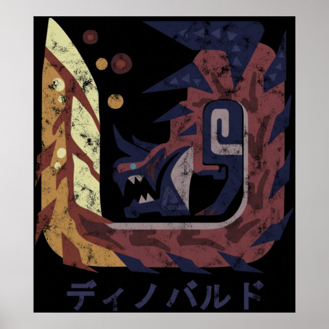 Póster Monster Hunter World Iceborne Glavenus Kanji Ico (Frente)