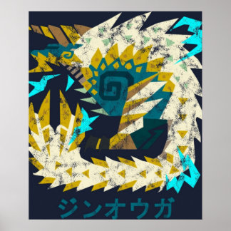 Póster Monster Hunter World Iceborne Zinogre Kanji Icon