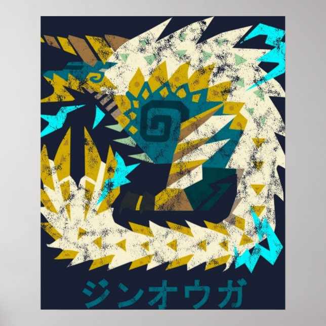 Póster Monster Hunter World Iceborne Zinogre Kanji Icon (Frente)