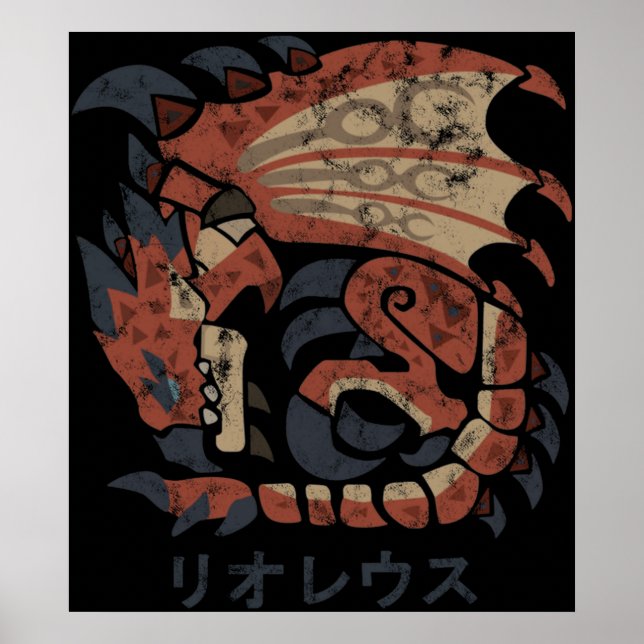 Póster Monster Hunter World Rathalos Kanji Icon (Frente)