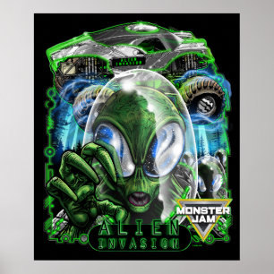 Póster Monster Jam Invasión Alien