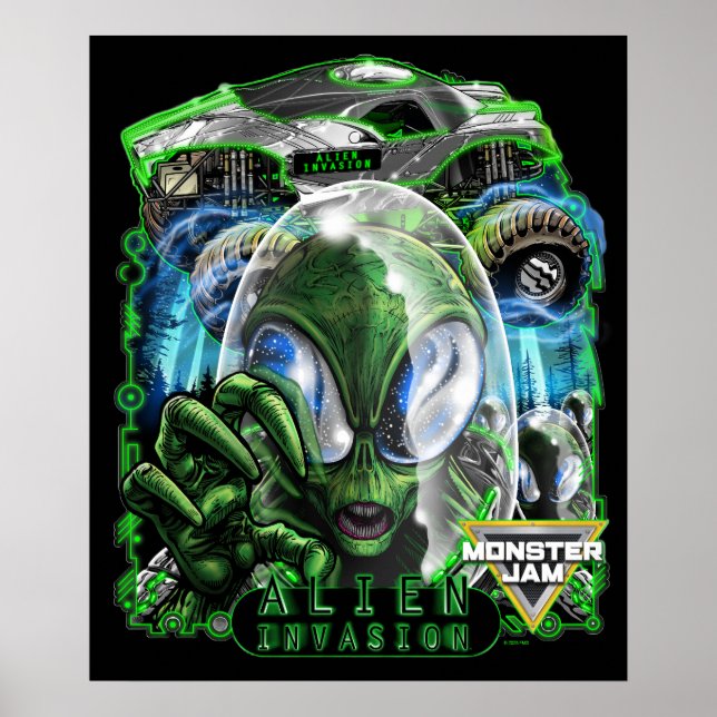 Póster Monster Jam Invasión Alien (Frente)