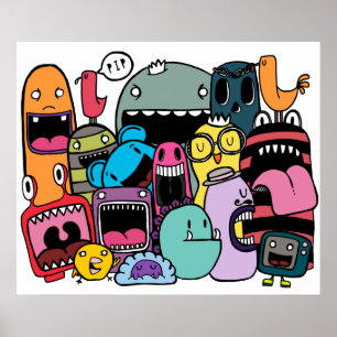 Póster Monster Mash Hip Hop Rag Tag Wall Art Poster