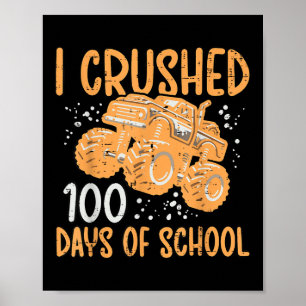Póster Monster Truck 100 días escuela niños de 100 días