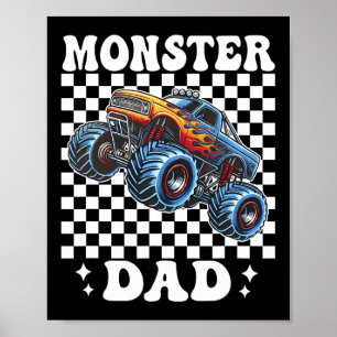 Póster Monster Truck Dad Monster Truck Son Mis Camiones D