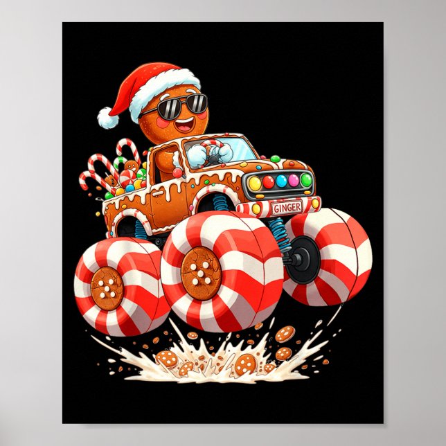 Póster Monster Truck Gingerbread Man Christmas  (Frente)