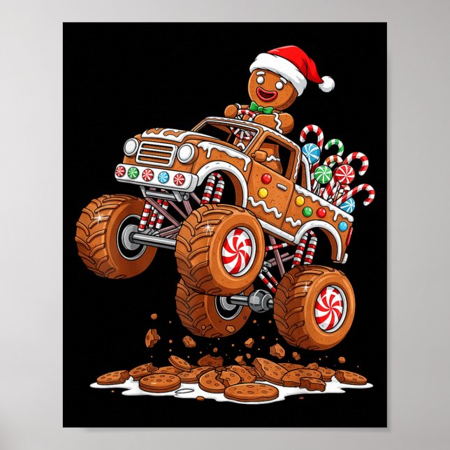Póster Monster Truck Gingerbread Man Funny Christmas Baki (Frente)