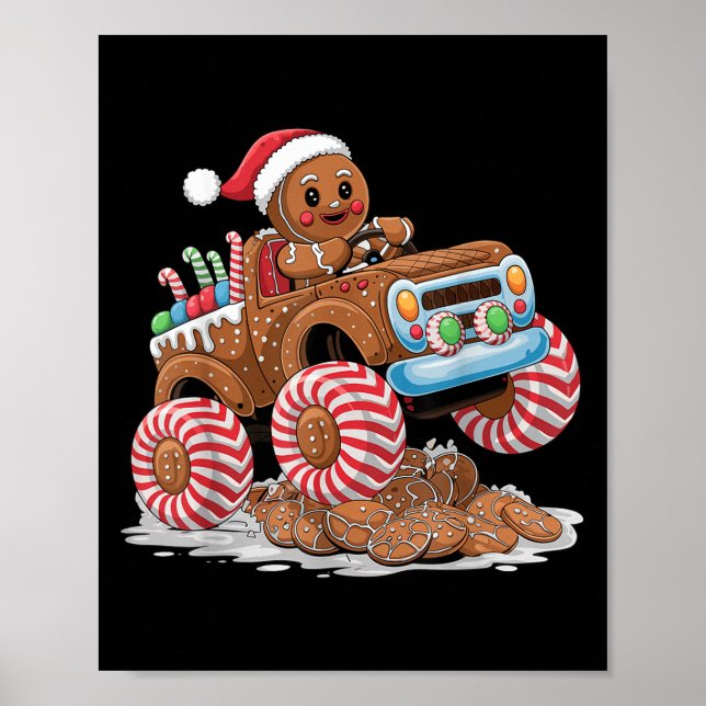 Póster Monster Truck Gingerbread Man Funny Christmas Baki (Frente)