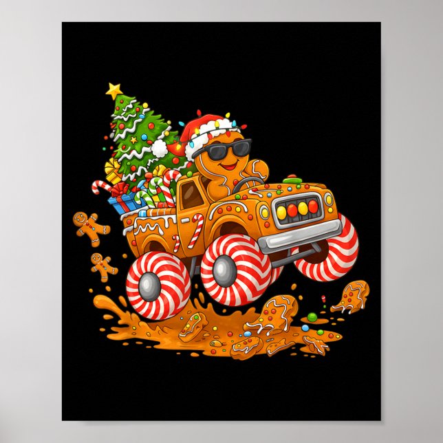 Póster Monster Truck Gingerbread Man Funny Christmas Baki (Frente)